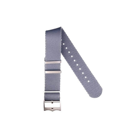 Cinturino militare single pass grigio in poliestere riciclato 20-22mm — Milano Straps