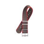 Eco-Friendly Nylon Military  Watch Strap Military Green -Red - Tudor Watch Style - Recycled Military Watch Straps- Milano Straps