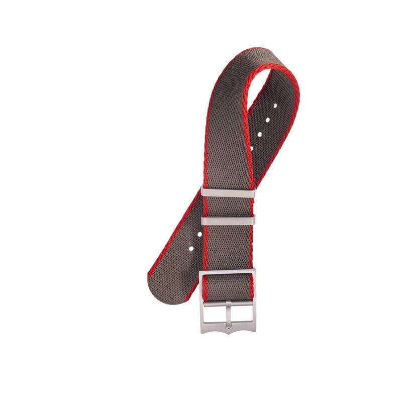 Eco-Friendly Nylon Military  Watch Strap Military Green -Red - Tudor Watch Style - Recycled Military Watch Straps- Milano Straps