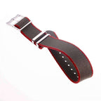 Eco-Friendly Nylon Military  Watch Strap Military Green -Red - Tudor Watch Style - Recycled Military Watch Straps- Milano Straps