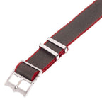 Eco-Friendly Nylon Military  Watch Strap Military Green -Red - Tudor Watch Style - Recycled Military Watch Straps- Milano Straps