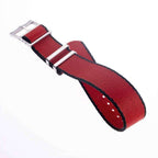 Eco-Friendly Nylon Military Watch Strap Watch Strap Red - Black- Single Pass - Recycled Military Watch Straps- Milano Straps