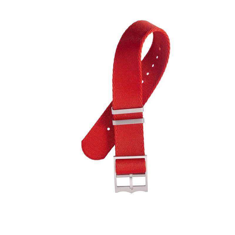 Nylon Military Watch Strap Red - Tudor Watch Style  - 100% Eco-Friendly - Recycled Military Watch Straps- Milano Straps
