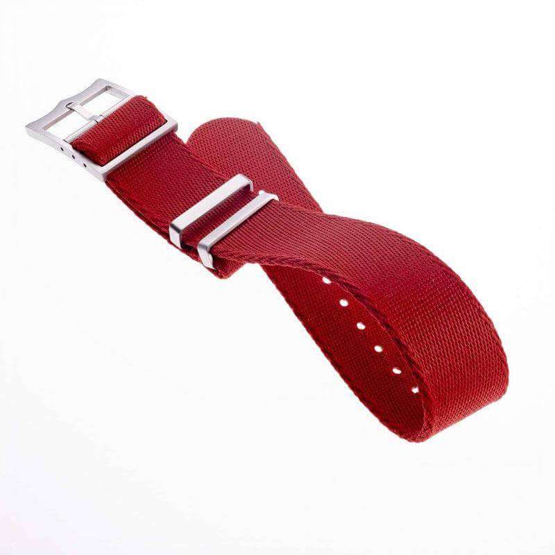 Nylon Military Watch Strap Red - Tudor Watch Style  - 100% Eco-Friendly - Recycled Military Watch Straps- Milano Straps