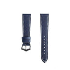 cuciture ecru contrasto caldo su Saffiano navy blue texture artigianale sartoriale premium quality italiana