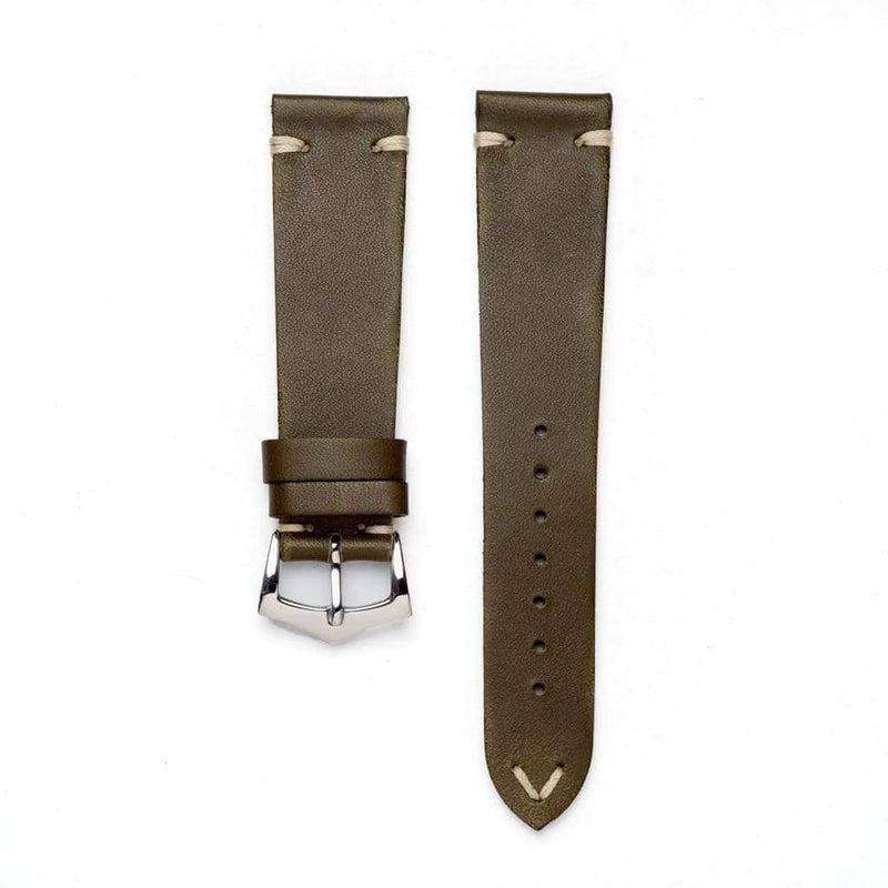 Olive Leather Vintage Watch Strap - Leather strap- Milano Straps