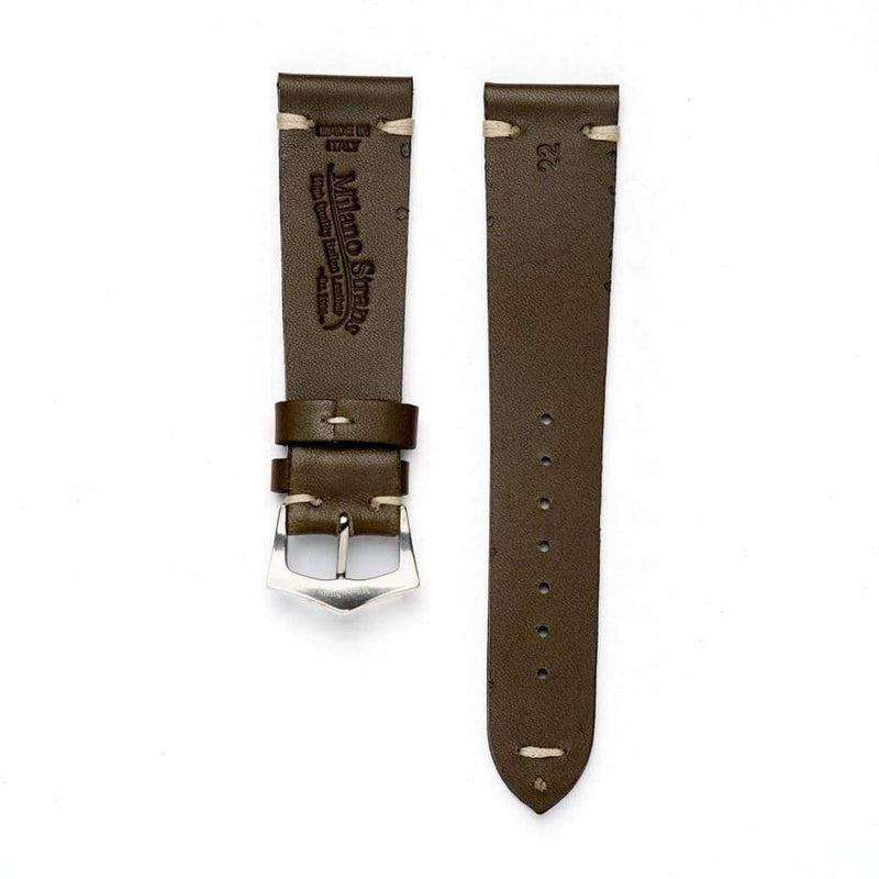 Olive Leather Vintage Watch Strap - Leather strap- Milano Straps