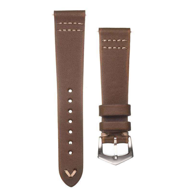 Olive Vintage Leather Watch Strap - Olive - Leather strap- Milano Straps