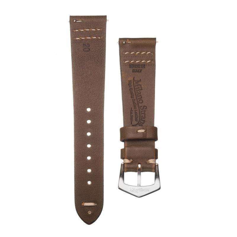 Olive Vintage Leather Watch Strap - Olive - Leather strap- Milano Straps
