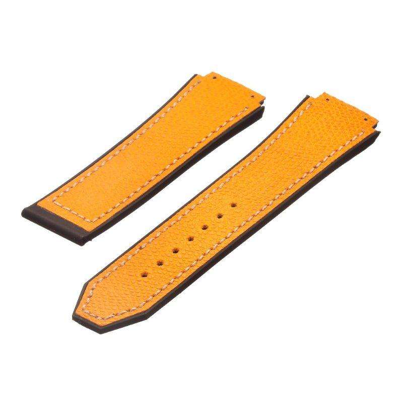 Cinturino pelle italiana martellata arancione per Hublot Big Bang — Milano Straps