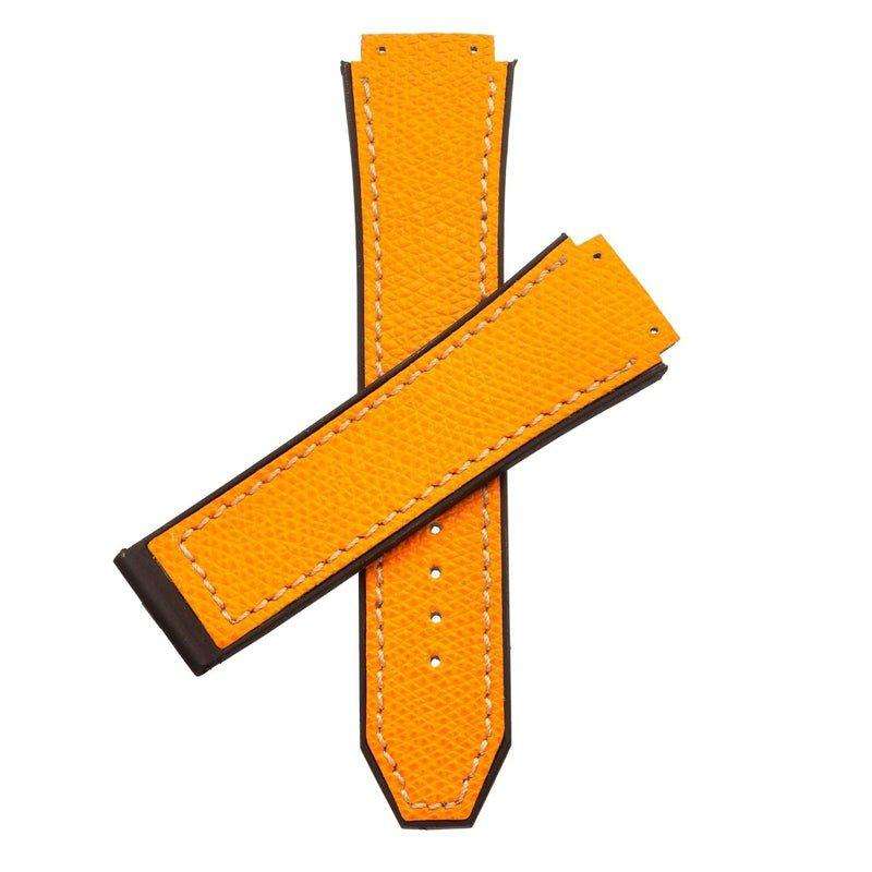 Cinturino pelle italiana martellata arancione per Hublot Big Bang — Milano Straps