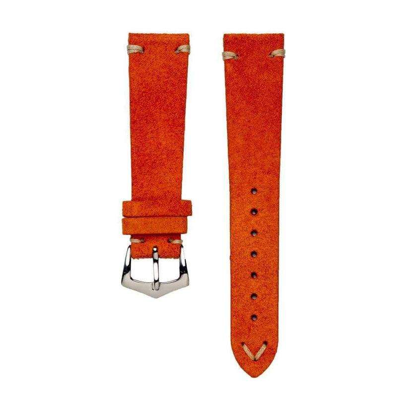 Orange Suede Vintage Leather Watch Strap - Suede strap- Milano Straps