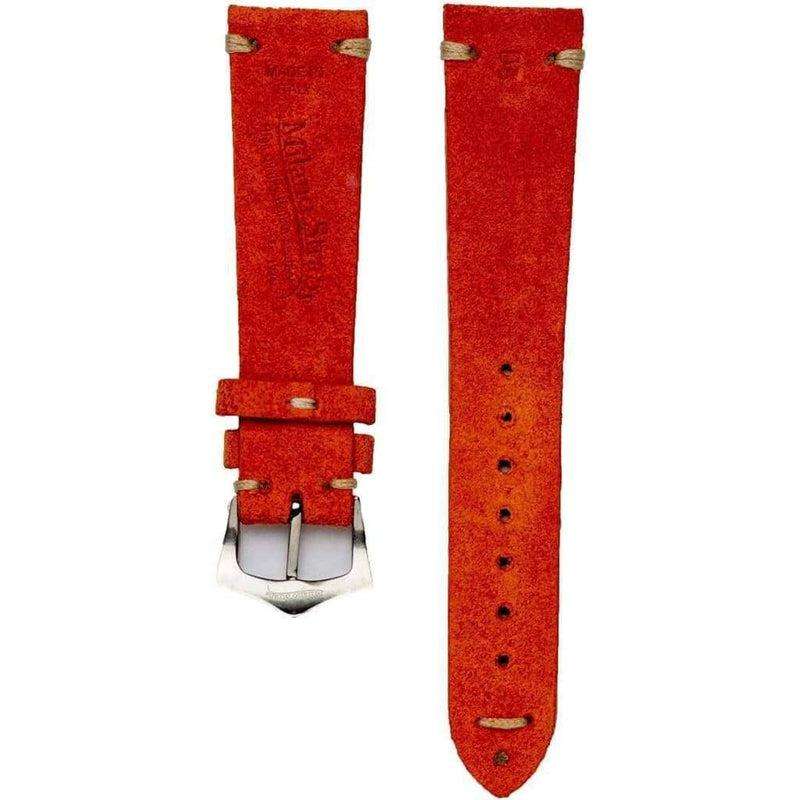 Orange Suede Vintage Leather Watch Strap - Suede strap- Milano Straps
