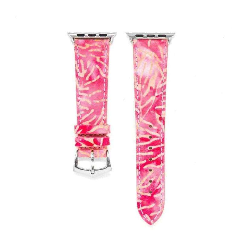 Pink Batik Apple Watch Band - Apple Watch Leather Straps- Milano Straps