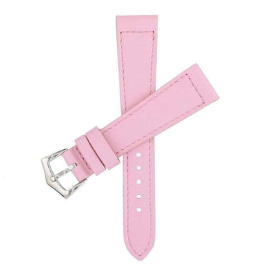Cinturino in vitello rosa con cucitura box sur ton, disponibile 18-24mm, Made in Italy — Milano Straps