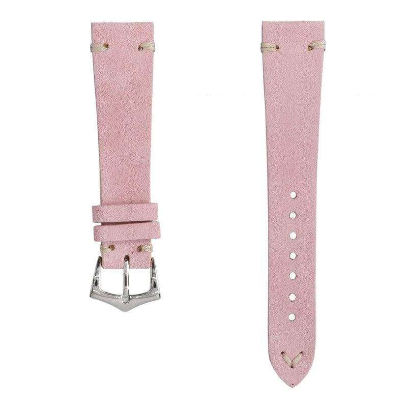 Pink Suede Vintage Leather Watch Strap - Suede strap- Milano Straps