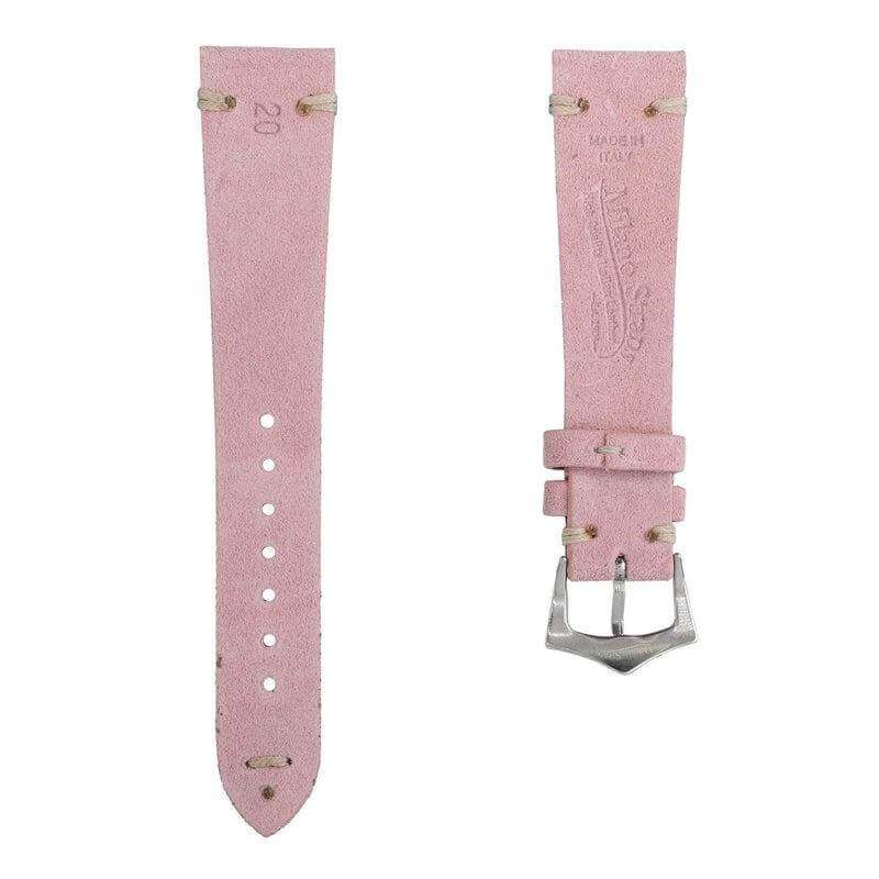 Pink Suede Vintage Leather Watch Strap - Suede strap- Milano Straps
