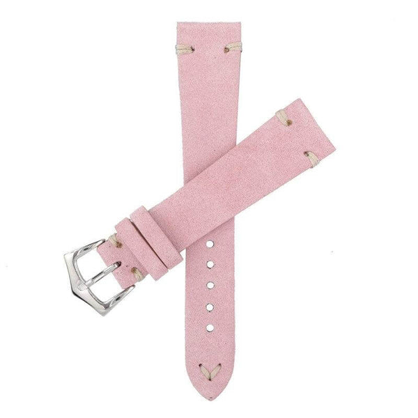 Cinturino in suede rosa vintage Made in Italy — disponibile da 18mm a 24mm — Milano Straps