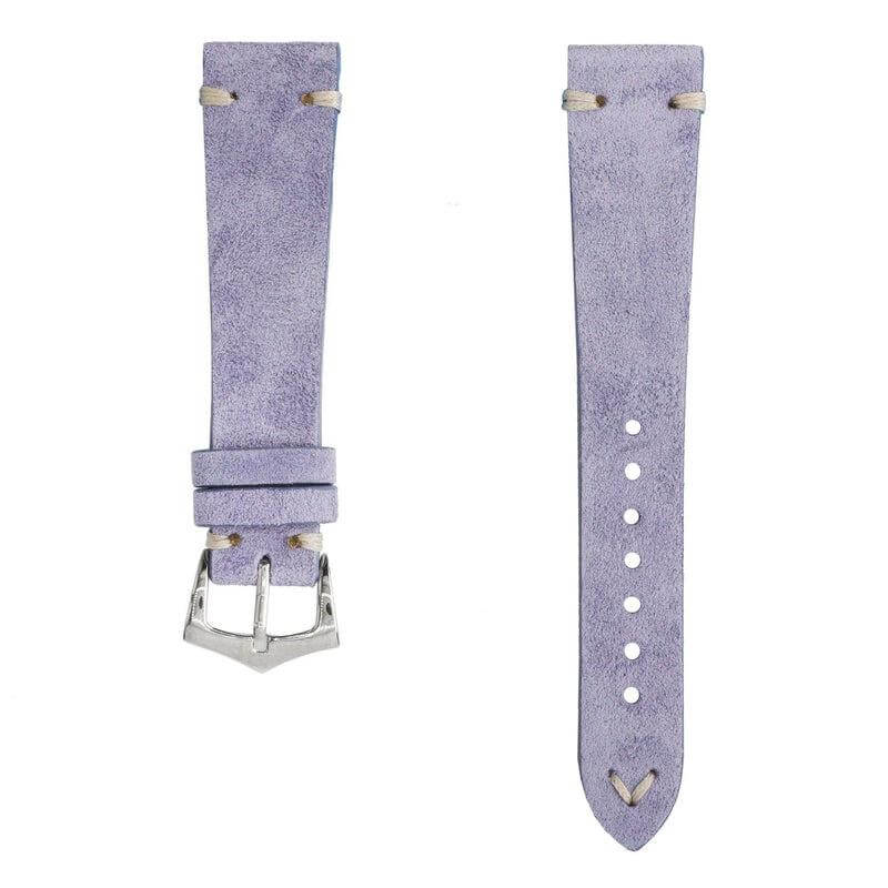 Purple Suede Vintage Leather Watch Strap - Suede strap- Milano Straps