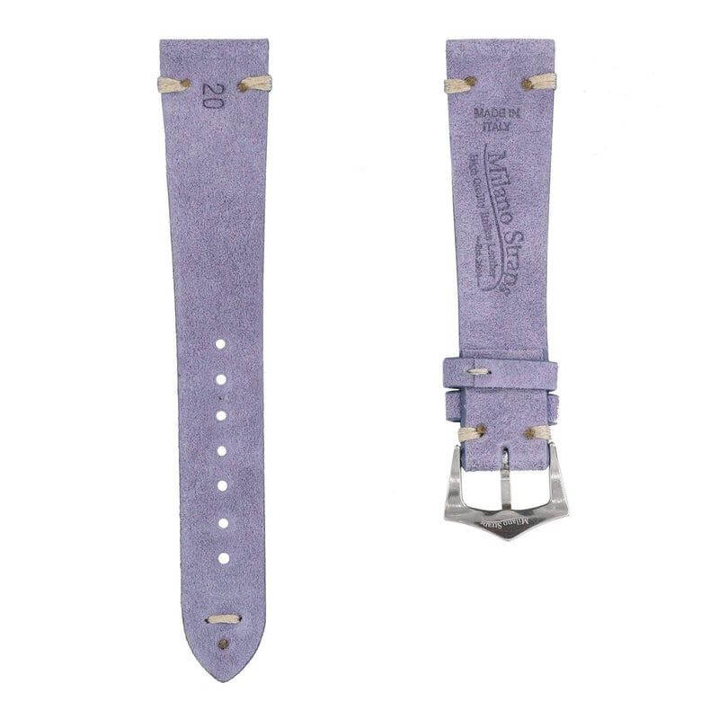 Purple Suede Vintage Leather Watch Strap - Suede strap- Milano Straps