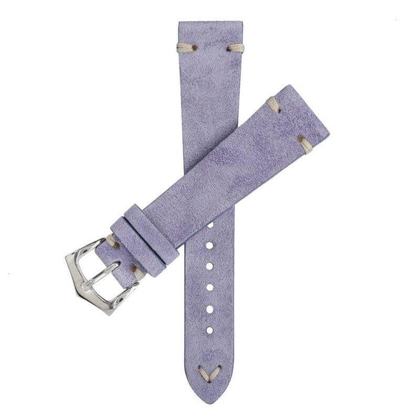 Cinturino suede viola vintage 20mm fatto a mano in Italia — Milano Straps