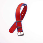Eco-Friendly Nylon Military  Strap Red Blue Borders - Recycled Military Watch Straps- Milano Straps