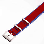 Eco-Friendly Nylon Military  Strap Red Blue Borders - Recycled Military Watch Straps- Milano Straps