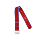 Cinturino militare nylon riciclato bordi rossi e blu 20-22mm — Milano Straps