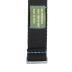 Eco-Friendly Nylon Military Watch Strap -  Black Blue Stitches - Recycled Military Watch Straps- Milano Straps