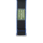 Eco-Friendly Nylon Military Watch Strap -  Black Light Blue Borders - Recycled Military Watch Straps- Milano Straps
