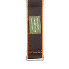 Eco-Friendly Nylon Military Watch Strap -  Black Orange Borders - Recycled Military Watch Straps- Milano Straps