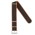 Cinturino militare nylon riciclato nero bordi arancio 20-22mm Made in Italy — Milano Straps