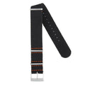 Cinturino nylon militare nero cuciture arancio 20-22mm in poliestere riciclato — Milano Straps
