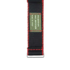 Eco-Friendly  Nylon Military  Watch Strap -  Black Red Borders - Recycled Military Watch Straps- Milano Straps