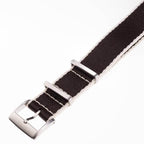 Eco-Friendly Nylon Military  Watch Strap -  Brown Ecru Borders - Recycled Military Watch Straps- Milano Straps