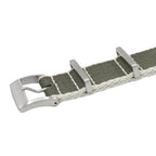 Eco-Friendly Nylon Military Watch Strap -  Color Dark Green White Borders - Recycled NATO straps- Milano Straps