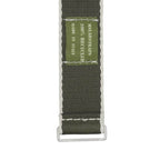 Eco-Friendly Nylon Military Watch Strap -  Color Dark Green White Borders - Recycled NATO straps- Milano Straps
