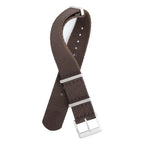Eco-Friendly Nylon Military Watch Strap -  Dark Brown - Recycled Military Watch Straps- Milano Straps