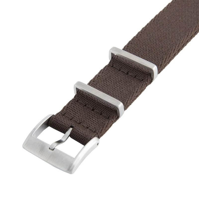 Eco-Friendly Nylon Military Watch Strap -  Dark Brown - Recycled Military Watch Straps- Milano Straps