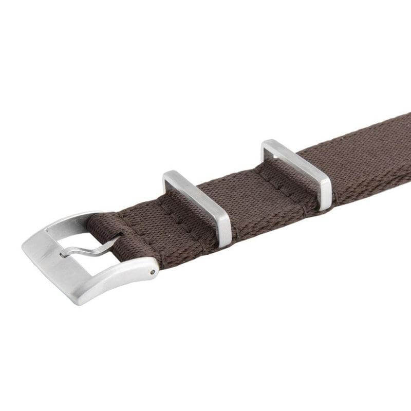 Eco-Friendly Nylon Military Watch Strap -  Dark Brown - Recycled Military Watch Straps- Milano Straps