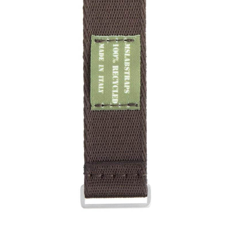 Eco-Friendly Nylon Military Watch Strap -  Dark Brown - Recycled Military Watch Straps- Milano Straps