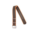 Cinturino militare nylon riciclato verde scuro bordi arancio 20-22mm Made in Italy — Milano Straps