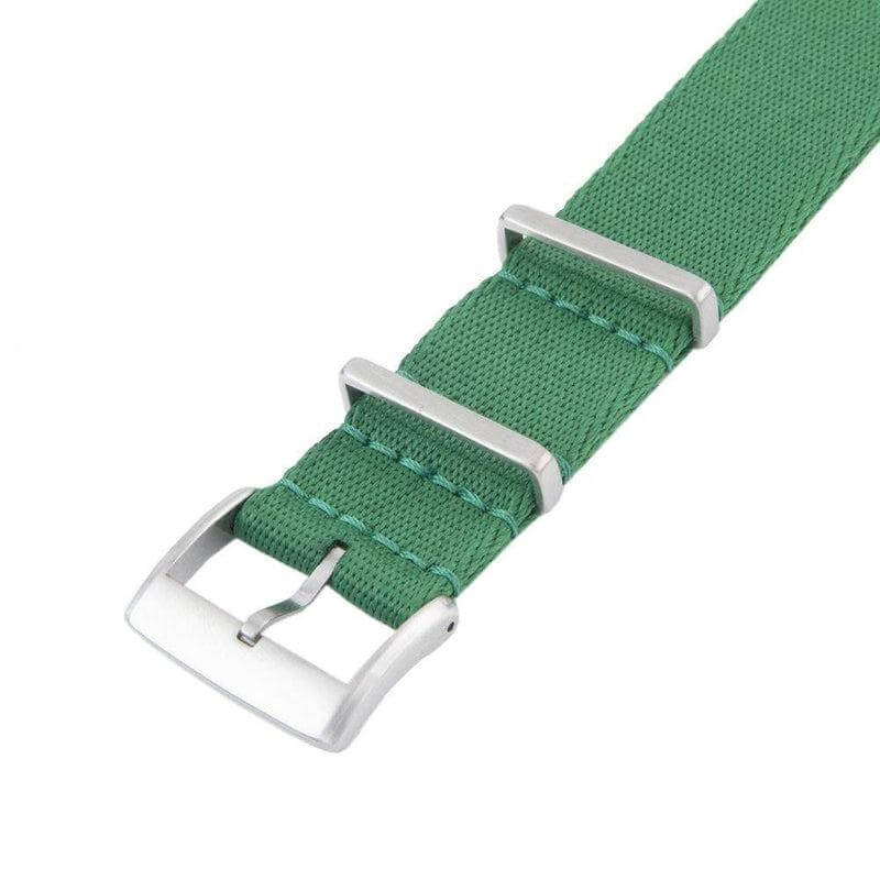 Eco-Friendly  Nylon Military  Watch Strap -  Green -GREEN STITCHES - Recycled NATO straps- Milano Straps