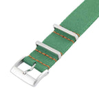 Eco-Friendly Nylon Military Watch Strap -  Green Orange Stitches - Recycled NATO straps- Milano Straps