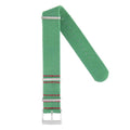 Cinturino NATO militare nylon riciclato verde con cuciture rosse 20-22mm — Milano Straps