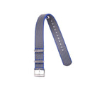 Cinturino militare in nylon riciclato grigio con bordi blu 20mm Made in Italy — Milano Straps