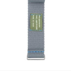Eco-Friendly Nylon Military Watch Strap -  Grey Light Blue Stitches - Recycled NATO straps- Milano Straps