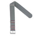 Cinturino militare nylon riciclato grigio cuciture rosse 20-22mm Made in Italy — Milano Straps