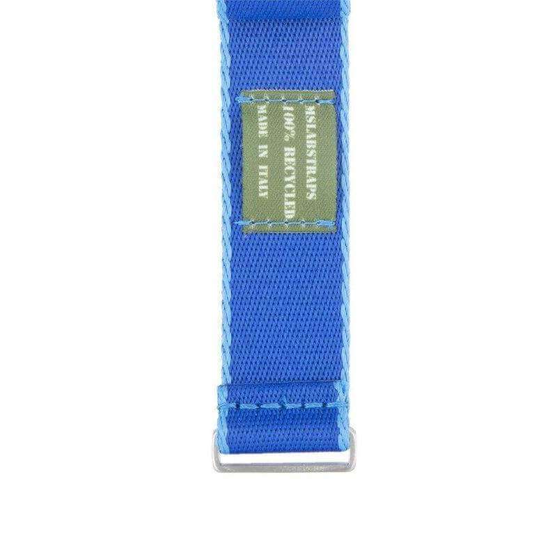Eco-Friendly Nylon Military Watch Strap -  Navy Blue light Blue Borders - Recycled Military Watch Straps- Milano Straps