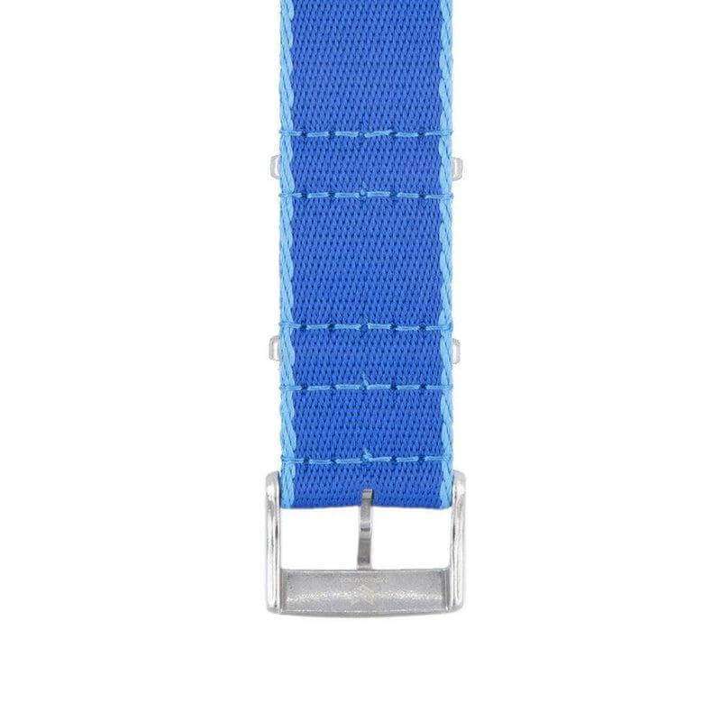 Eco-Friendly Nylon Military Watch Strap -  Navy Blue light Blue Borders - Recycled Military Watch Straps- Milano Straps